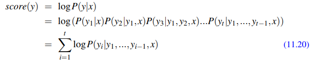 score(y) 
logP(ylx) 
— log (P(yı 
(11.20) 